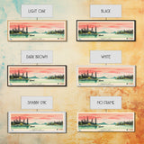 Kakisa Lake Northwest Territories Framed Canvas Print, Panoramic Art, Midcentury Modern, Pop Art, Living Room Decor, Travel Poster, Lake House Decor