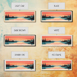 Lac De Gras Northwest Framed Canvas Print, Panoramic Wall Art, Midcentury Modern, Pop Art, Bedroom Decor, Travel Poster, Living Room Art