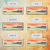 Lac Maunoir Northwest Territories Framed Canvas Print, Panoramic Art, Midcentury Modern, Pop Art, Living Room Wall Art, Travel Poster, Lake House Decor