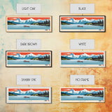 Lake Clark Alaska Framed Canvas Print, Panoramic Wall Art, Midcentury Modern, Pop Art, Bedroom Decor, Travel Poster, Living Room Art