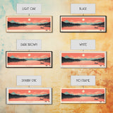 Lake George New York Framed Canvas Print, Panoramic Art, Midcentury Modern, Pop Art, Living Room Wall Art, Travel Poster, Lake House Decor
