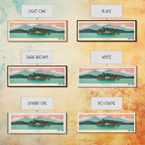 Lake Rabun Georgia Framed Canvas Print, Panoramic Wall Art, Midcentury Modern, Pop Art, Living Room Decor, Travel Poster, Lake House Art