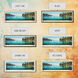 Lake Tahoe CaliforniaNevada Framed Canvas Print, Panoramic Wall Art, Midcentury Modern, Pop Art, Bedroom Art, Travel Poster, Lake House Decor