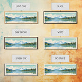 Lake Tahoma North Carolina Framed Canvas Print, Panoramic Wall Art, Midcentury Modern, Pop Art, Living Room Decor, Travel Poster, Lake House Art