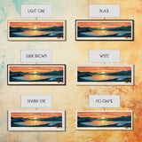 Merritt Reservoir, Nebraska Panoramic Wall Art Framed Canvas Print, Midcentury Modern, Pop Art, Home Decor, Travel Poster, Bedroom Art