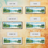 Tutna Lake, Alaska Framed Canvas Print, Lake House Art, Midcentury Modern Decor, Pop Art, Travel Poster, Bedroom Wall Art