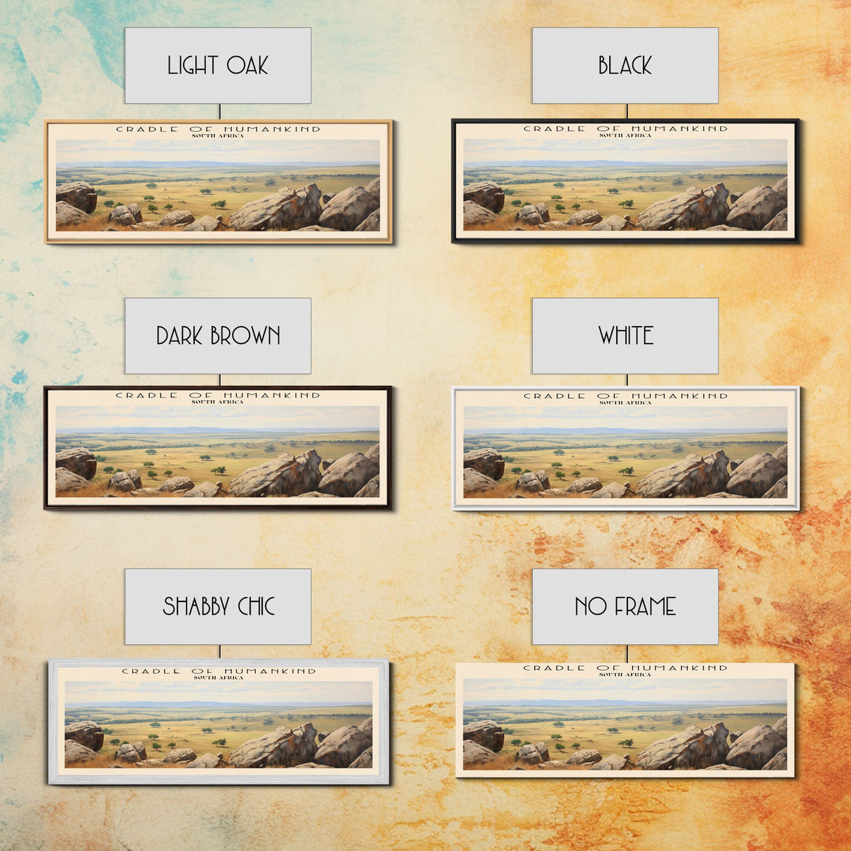 Cradle of Humankind Travel Poster Print, Framed Canvas Print, COUNTRY Travel Art, Wood Framed Art, Wall Hanging, Home Decor