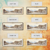 Pompeii Travel Art Framed Canvas Print, COUNTRY Wall Decor, Home Decor, Travel Poster, Vintage Wall Art, Watercolor Painting