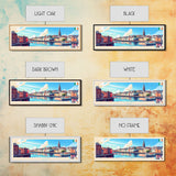 Cork, Ireland Panoramic Travel Poster Canvas Print, Cork, Ireland Painting, Ireland Art, Cork Travel Art, Living Room Painting