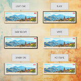 Jakarta, Indonesia Travel Poster Panoramic Canvas Print, Jakarta, Indonesia Painting, Indonesia Art, Jakarta Travel Art, Guest Room Painting