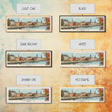 Cambridge, England Panoramic Canvas Print, Cambridge, England Painting, England Art, Cambridge Travel Poster, Travel Art, Living Room Painting