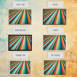 Mid Century Wall Art Canvas Print Teal Orange Olive Green and Brown Decor Large Wall Art for Home Retro Modern Design Light Highway