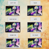 Psychedelic Intergalactic Alien Art, Watercolor Style, Framed Canvas Print, Scifi Wall Art