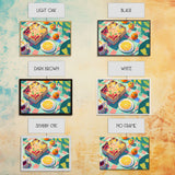 Picnic Art, Whimsical Summer Deserts, Framed Canvas Print, Fruit Tart Painting, Picnic Basket Art