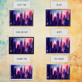 Buildings Wall Art - Framed Canvas Print - Original painting - Vaporwave Style - Watercolor colors - Pop Art Style - Living room art