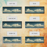 Wide Format Clouds Wall Art - Panoramic Print - Framed Canvas Print - Panoramic Framed Canvas Cloudy Art Print - Clouds On A Blue Sky