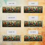 Birds Of Paradise, Parrot Print, Tropical Art, Framed Canvas Print, Beautiful Above Sofa Wall Art, Guest Room Decor