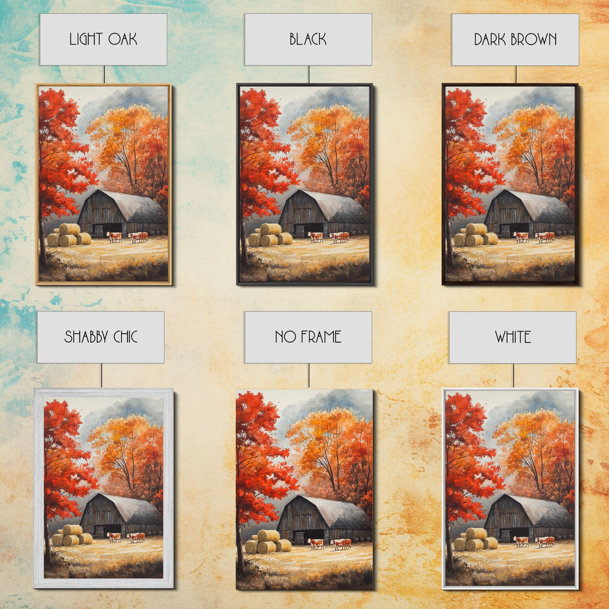 Fall Decor, Barn Amongst The Falling Leaves, Farmhouse Decor, Fall Art, Autumn Decor, Thanksgiving Seasonal Wall Art