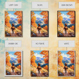 Cowboy Riding Through Autumn Mountains Framed Canvas Print Fall Landscape Art Christmas Decor Seasonal Wall Art Cowboy Christmas Gift Idea