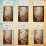 Framed Canvas Print of a Fall Path with Fence and Trees, Autumn Wall Art, Rustic Country Decor, Best Gift Idea, Modern Farmhouse Fall Decor