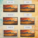 Fall Sunset Framed Canvas Print Scenic Ranch Landscape Art Autumn Wall Decor Ideal Holiday Home Decor and Gift for Farmhouse Style