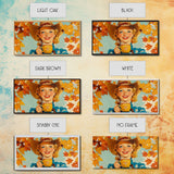 Happy Cowgirl Enjoying Hot Cocoa, Framed Canvas Print, Cute Fall Decor, Rustic Farmhouse Wall Art, Retro Style Trendy Autumn Decor