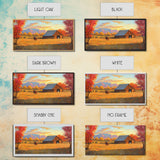Autumn Cowboy Farm Framed Canvas Print, Cozy Fall Farmhouse Wall Art, Country Western Landscape Decor, Best Gift Seasonal Wall Art
