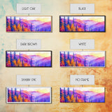 Purple Mountain Painting Framed Print, Canvas Art, Panoramic Extra Wide Wall Art