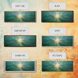 Boho Sunburst Canvas Print, Retro Vibes, Eclectic Wall Art, Large and Wide Horizontal Panoramic Framed Canvas, Minimalist Above Bed Decor