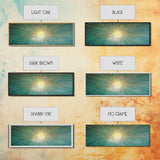 Eclectic Art Deco Sunburst Framed Canvas Print, Boho Style Wall Art, Emerald Green and Gold Extra Wide Art