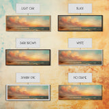 Moody Beach Seascape Painting Print, Wood Framed Wall Art, Canvas Art, Beach Painting, Beach at Sunset, Above Sofa Boho Wall Decor