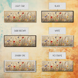 Field of Wildflowers, Spring Floral Decor, Oil Painting Canvas Print, Panoramic Art, Boho Floral Decor, Botanical Wall Art, Field of Flowers