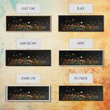Dark & Moody Wild Flowers Under a Full Moon, Framed Canvas Print, Panoramic Extra Wide Wall Art, Oversized Home Decor