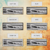 Subdued Black and White Ocean Photography Style Print, Panoramic Wall Art, Wood Framed Canvas Art, Seascapes, Nautical Decor