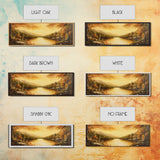 Sunset Over The Lake, Framed Canvas Print, Ultra Wide Wall Art, Panoramic Painting, Above Sofa Or Bed Wall Art, Home Decor, Calm Wall Art