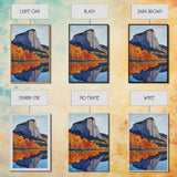 Fall In The Mountains Framed Canvas Print, Housewarming Gift, Boho Landscape Painting, Autumn Wall Art, Top Selling Wall Art