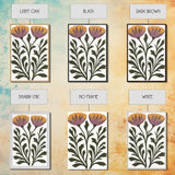 Abstract Botanical Wall Art, Framed Canvas Print, Purple Flowers on White Background