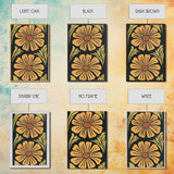 Mid-Century Modern Abstract Flowers, Framed Canvas Print, Style 1