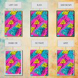 Retro 90s Style Abstract Art Canvas Print Preppy Decor Living Room Or Dorm Room Wall Art