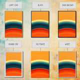 Shades Of The Sun Gradient Painting Print, Wood Framed Canvas, Minimalist Wall Art, Art Deco Inspired Living Room Decor