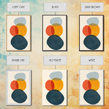 Mid Century Modern Abstract Wall Art Print, White Background Watercolor Spots On Canvas, Canvas Print, Modern Retro Living Room Art