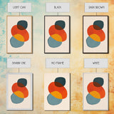 Abstract Geometric Print, White Background Modern Abstract Art, Mid-Century Modern Art, Red Blue and Yellow Art Ready To Hang