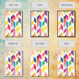 Mid-Century Modern Chevrons Framed Canvas Print Pastel Colors Modern Art Watercolor Painting Print Minimalist Art