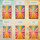 Midcentury Modern Star Burst Pastel Wall Art, Framed Canvas Print, Unique Wall Art, MCM Abstract Wall Decor