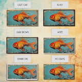 Retro 80s Style Painting of a Gold Fish, Framed Canvas Print, Home Decor Gift Artwork, Fish Painting, Fish Art