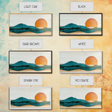 Beautiful Sunset Landscape Painting Print, Minimalist Decor, Eclectic Boho or Kitsch Wall Art
