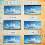 The Salt Flats, Framed Canvas Print, Panoramic Oil Painting Print, Beautiful Home Decor, Living Room Wall Art