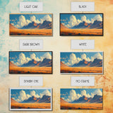 Southwestern Wall Decor | Western Wall Art | Retro Landscape Painting | Canvas Print | Retro Wall Hanging | American Western Arizona Art
