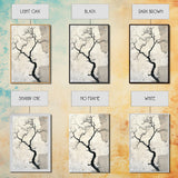 Double Exposure Wall Art - Tree or Cracks - Optical Illusion Wall Art Framed Canvas Print - Wabi Sabi Minimalist Home Decor Art