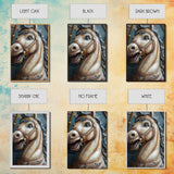 Creepy Carrousel Horse Framed Canvas Print, Nursery Decor, Wood Framed Wall Art Home Decor